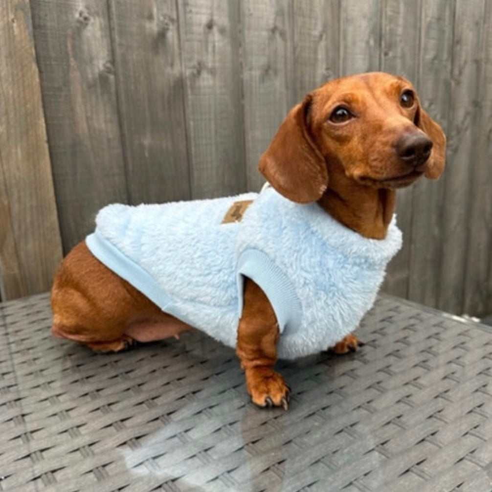 Cloud Blue Dachshund Snuggle Fleece - Soft Boys Jumper | Sausage Dog Box