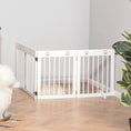 Load image into Gallery viewer, SDB Freestanding Pet Gate 4 Panel Folding Wooden Dog Barrier w/ Support Feet
