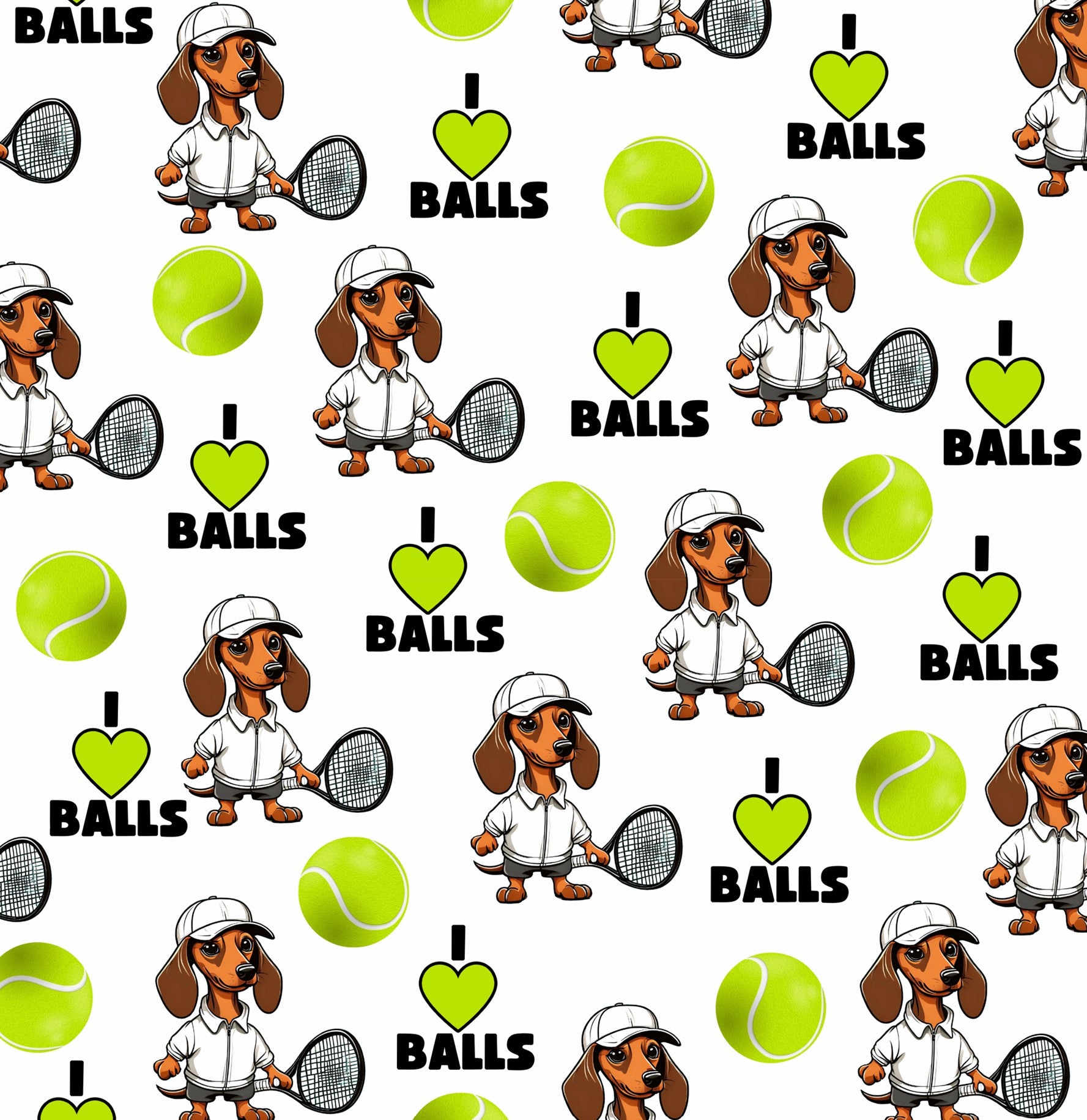 I LOVE BALLS DoxieCool Dachshund Cooling Tee Vest +30 Protection