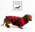 Load image into Gallery viewer, Sausage Dog Box Waterproof Step In Puffer Coat - Red
