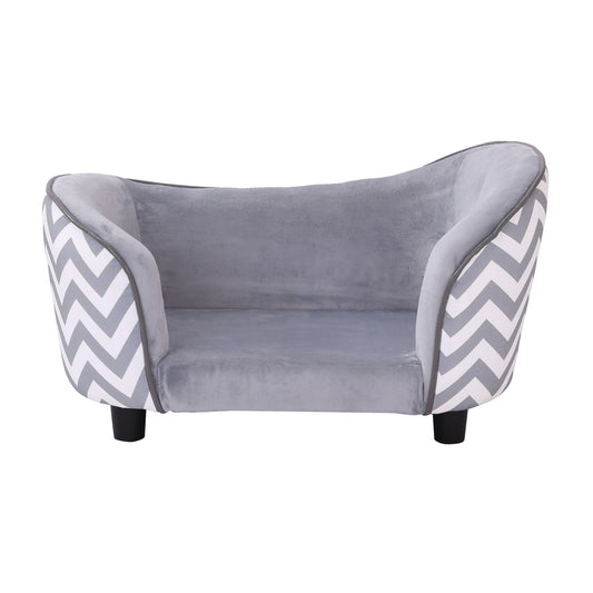 Sausage Dog Box Zig Zag Pet Sofa Grey