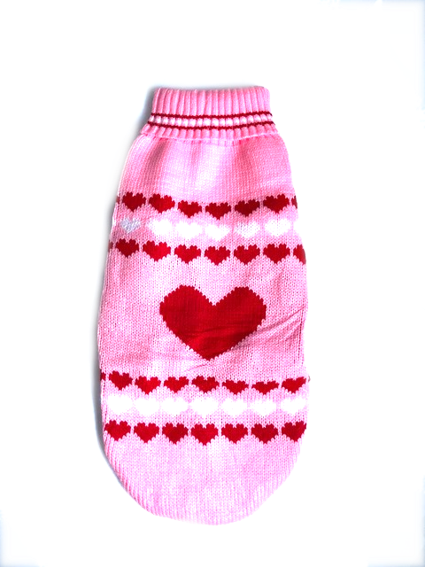 Sausage Dog Box Dachshund ‘Be Mine’ Love Heart Pink Jumper
