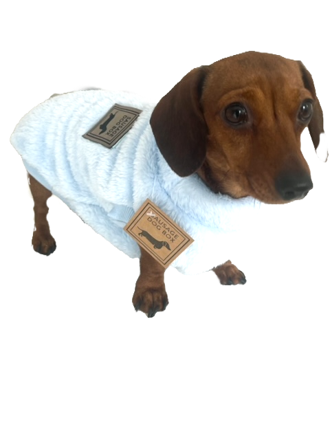 Cloud Blue Dachshund Snuggle Fleece - Soft Boys Jumper | Sausage Dog Box
