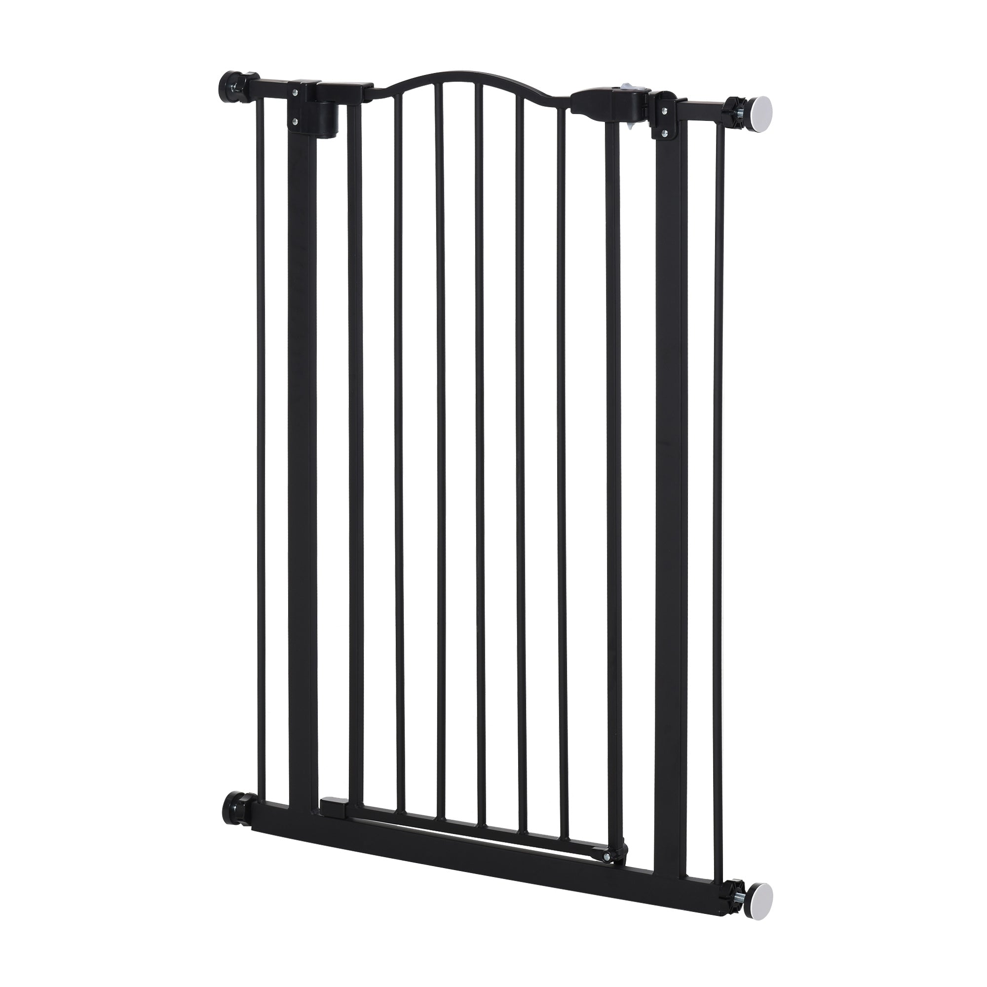 SDB 74-84cm Adjustable Metal Pet Gate Safety Barrier w/ Auto-Close Door Black