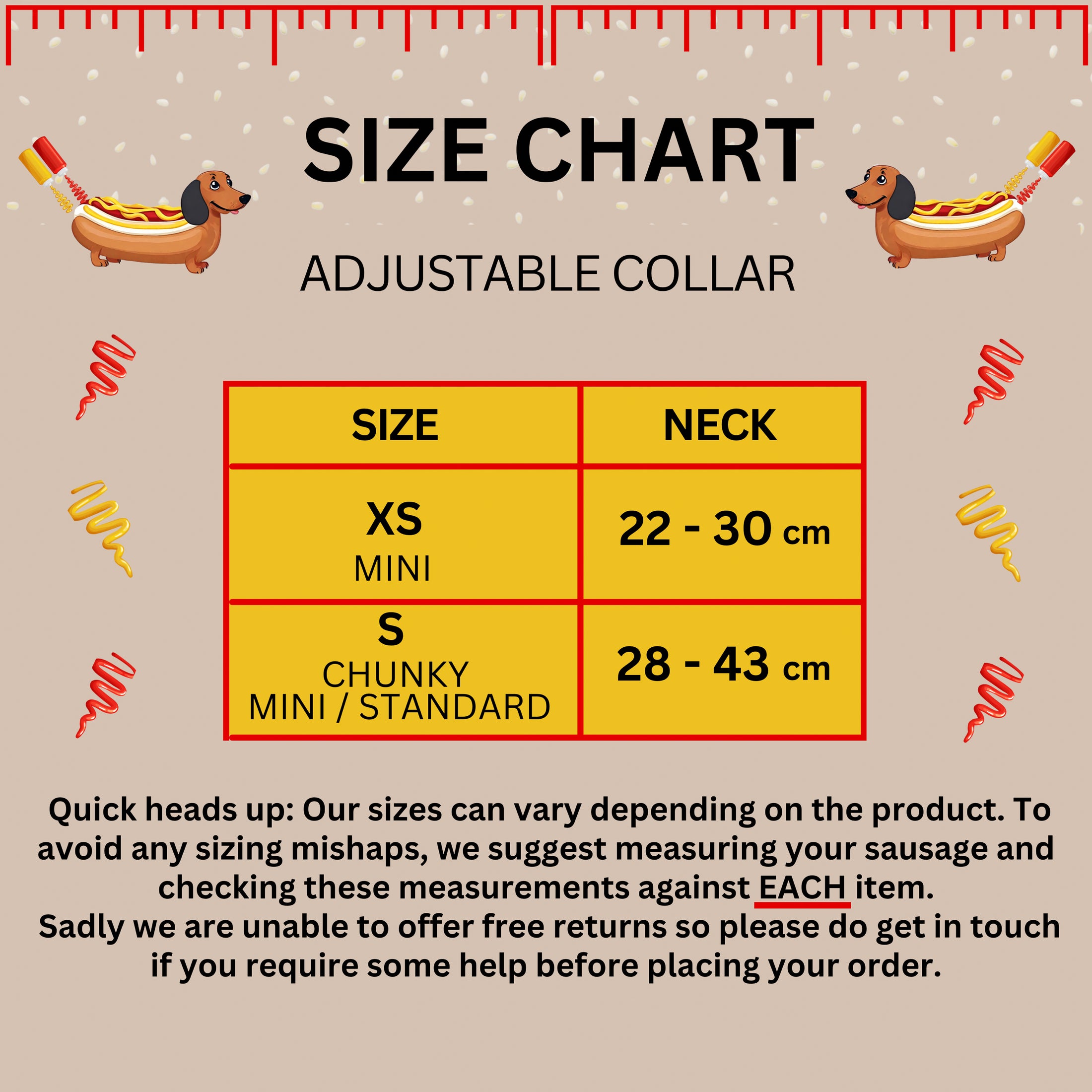 Adjustable Collar -Saucy Sausage