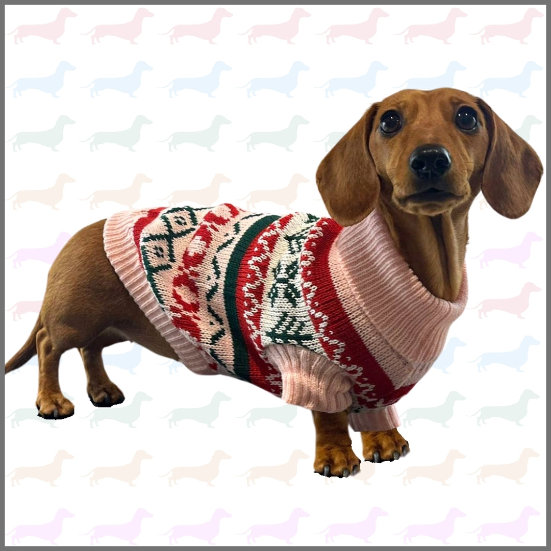 Pink Dachshund Grandma Sweater