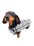 Load image into Gallery viewer, Sausage Dog Box Designer Fleece Waterproof 'Dog Tooth' Dachshund Coat
