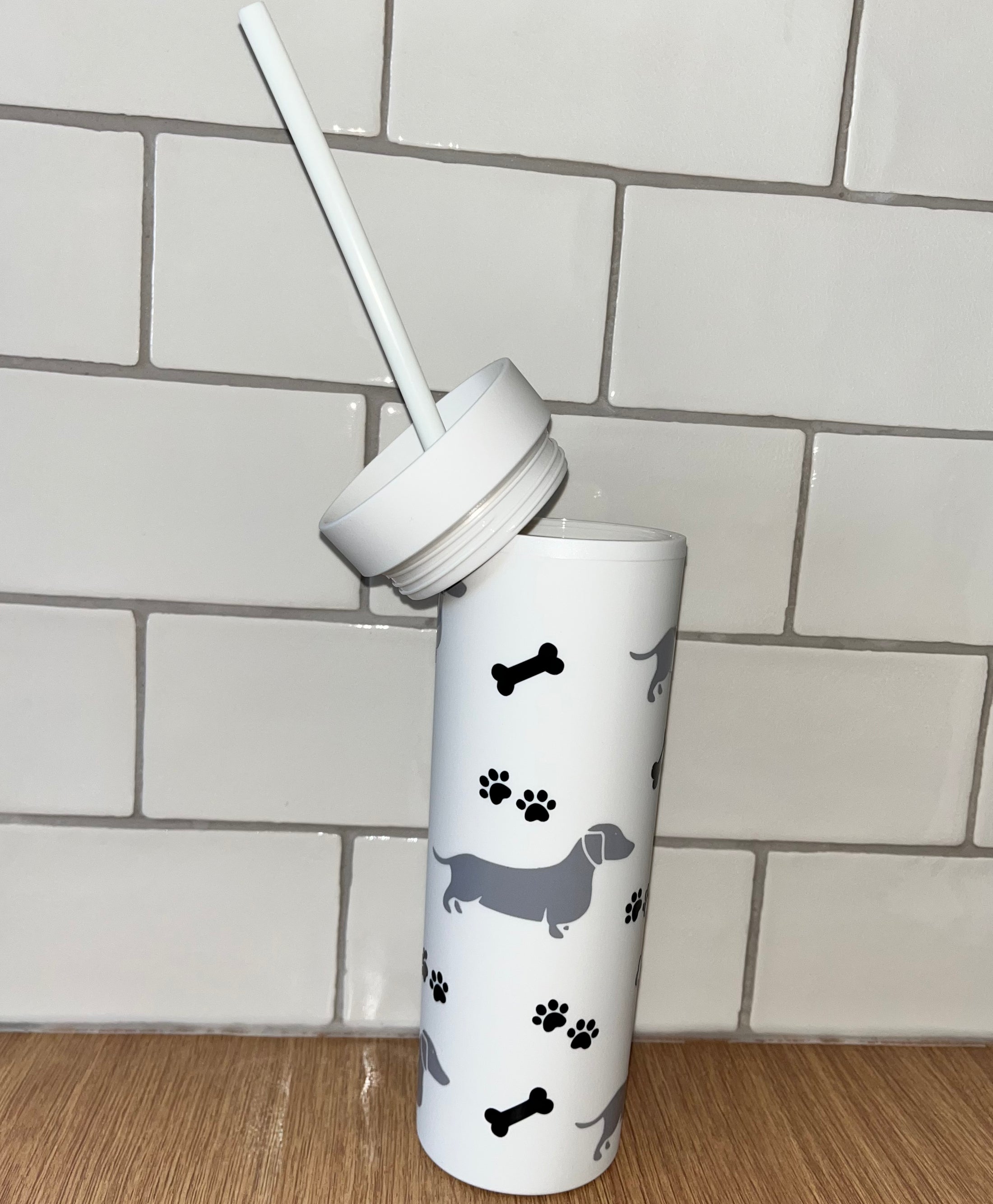 Sausage Dog Box Skinny Tumbler Drinks Cup