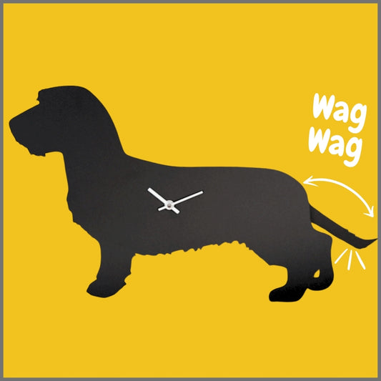 Wired-Haired Dachshund Wagging Tail Clock
