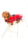 Load image into Gallery viewer, Sausage Dog Box Designer Fleece Waterproof 'Tartan' Dachshund Coat
