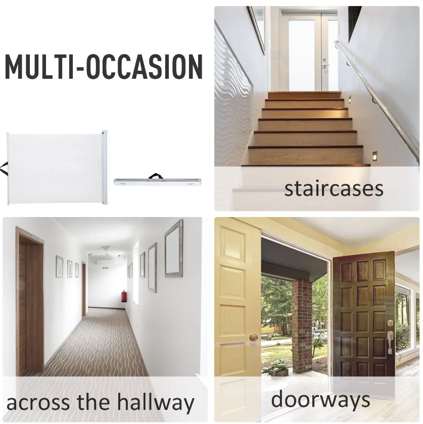 Sausage Dog Box Retractable Safety Stair Gate Barrier