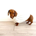 Load image into Gallery viewer, Sausage Dog Box Cosy White Cable Knit Dachshund Jumper
