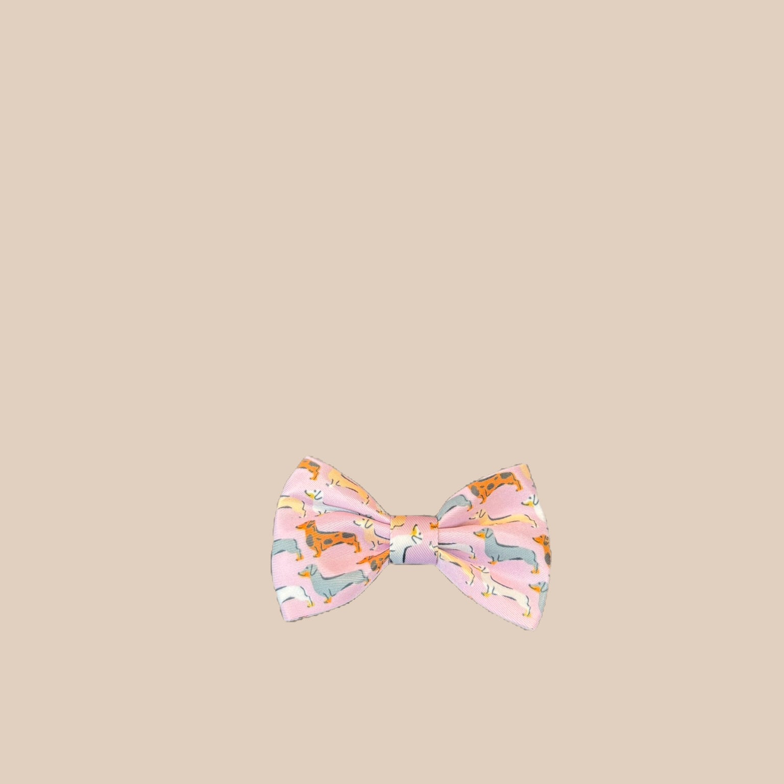 Pink Sophisticated Sausage Dachshund Bow Tie