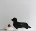 Load image into Gallery viewer, Long-Haired Haired Dachshund Wagging Tail Clock
