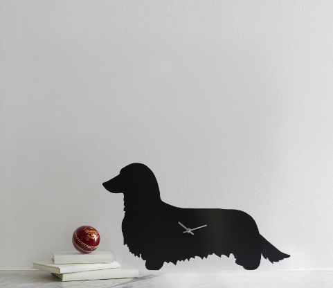 Long-Haired Haired Dachshund Wagging Tail Clock