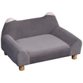Load image into Gallery viewer, Sausage Dog Box Velvet Feel Sofa Bed Grey Pink Ears
