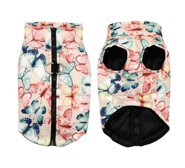 CLEARANCE - Sausage Dog Box Waterproof Puffer Step In Coat - Butterfly