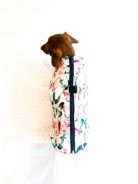 CLEARANCE - Sausage Dog Box Waterproof Puffer Step In Coat - Butterfly