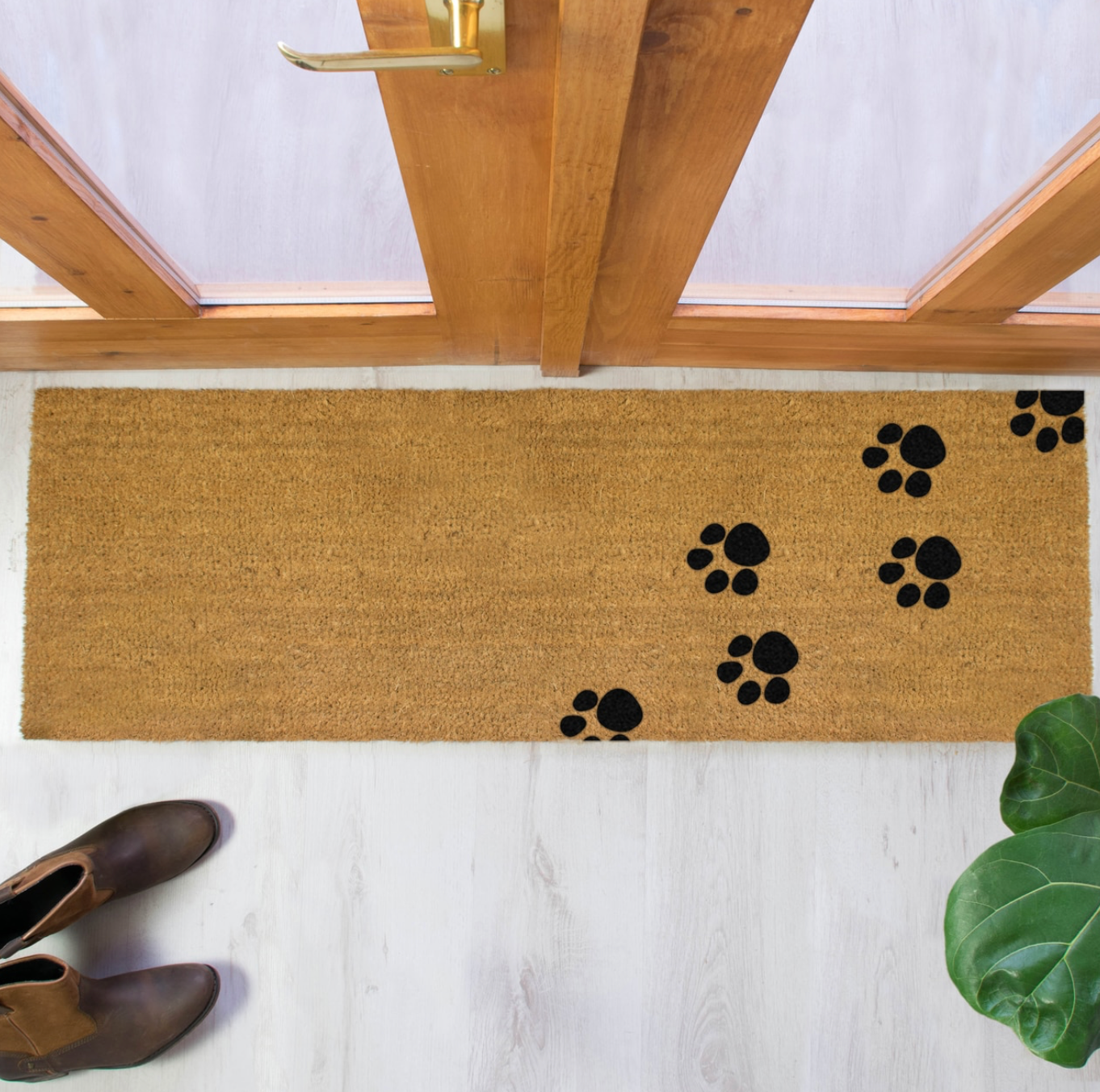 Sausage Dog Box Paw Print Double Doormat