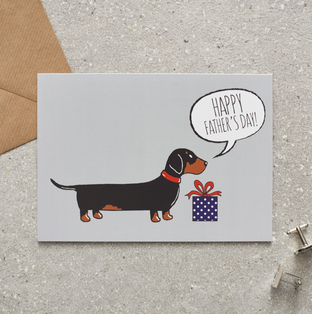 Sausage Dog Box Dachshund "Happy Father's Day" Card