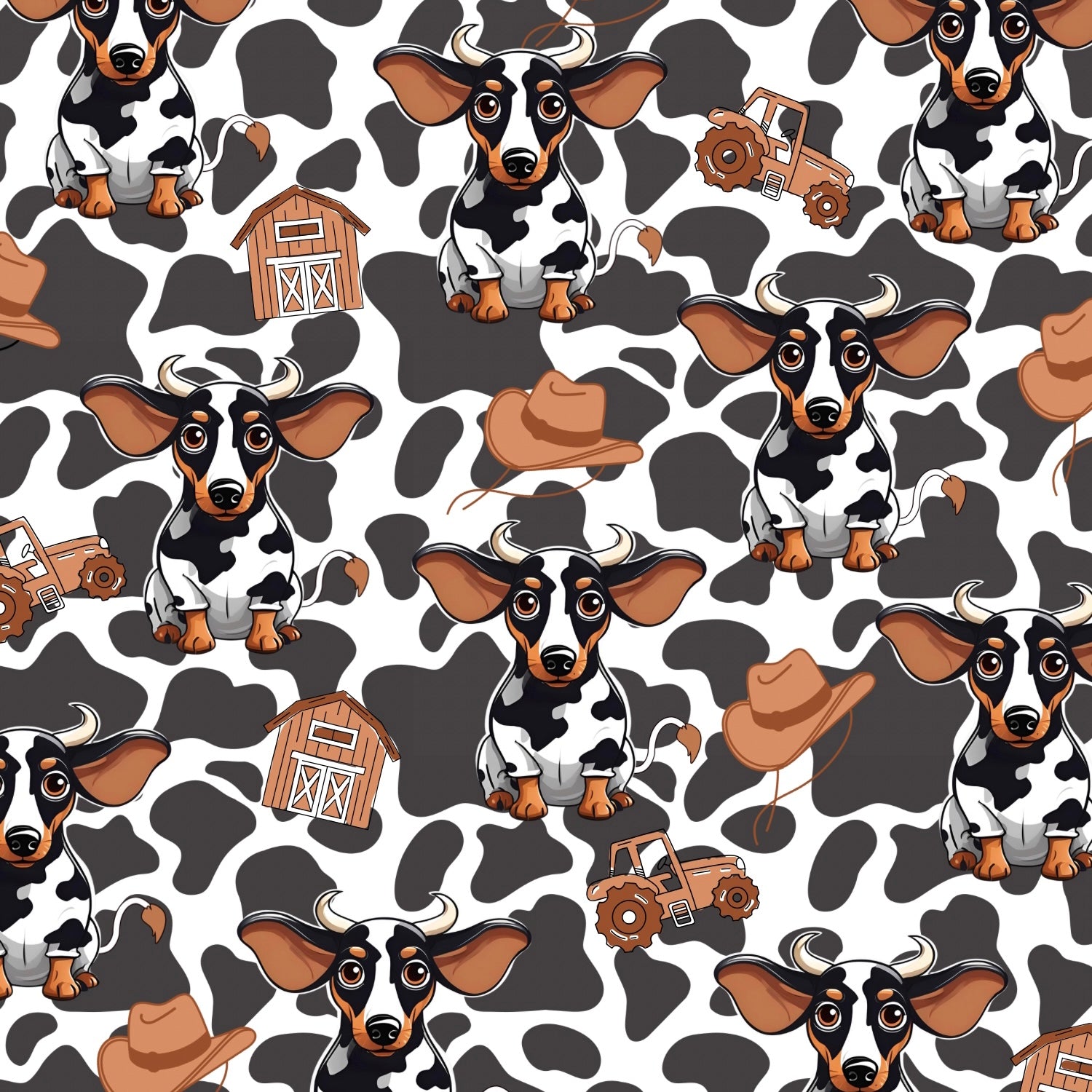 Classic Cow Dachshund Poop Bag Holder