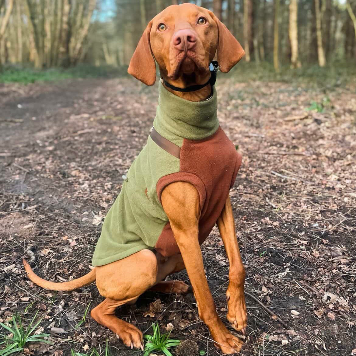 Pistachio PupDri Zip Back Dog Fleece Harness Jumper | Hound Outfitters