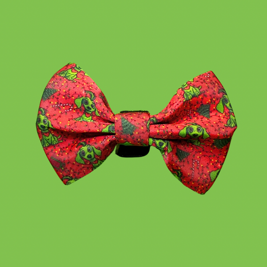 ‘Mr Meanie’ Red Dachshund Christmas Bow Tie - Sausage Dog Box