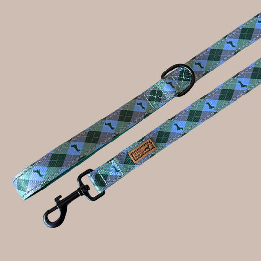 Blue Highland Argyle Dog Lead