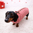 Load image into Gallery viewer, Red Houndstooth Dachshund Fleece Long Dog Zipper Valentines Jumper
