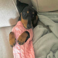 Load image into Gallery viewer, "Powder Puff Pink" Luxury Cable Knit Dachshund Jumper - Sausage Dog Box
