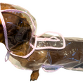 Load image into Gallery viewer, Pink Starburst Dachshund Naked Waterproof Rain Mac/Coat With Hood

