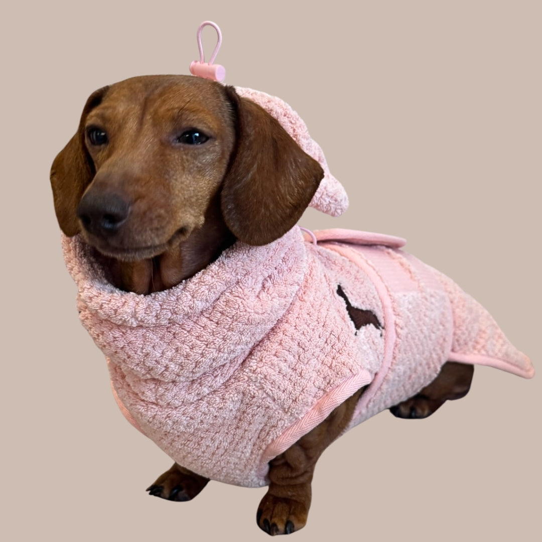 Cotton Candy DoxieRobe - Bamboo Dachshund Drying Robe