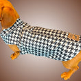 Load image into Gallery viewer, Houndstooth 'Dach-A-Mac' Dachshund Rain Mac In Bag Sausage Dog Box Folda
