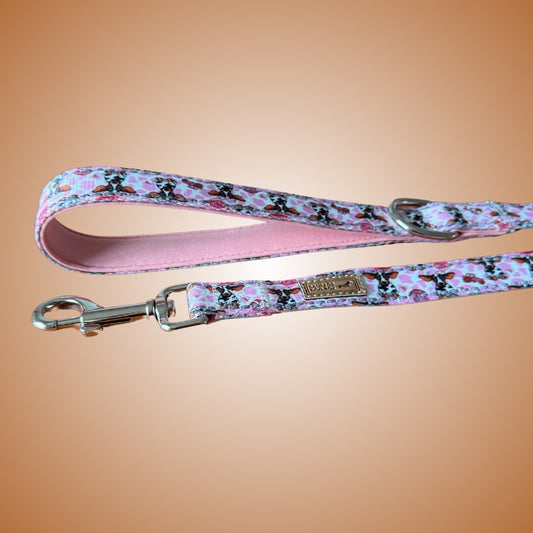 Pink Cow Dachshund Dog Lead / Leash