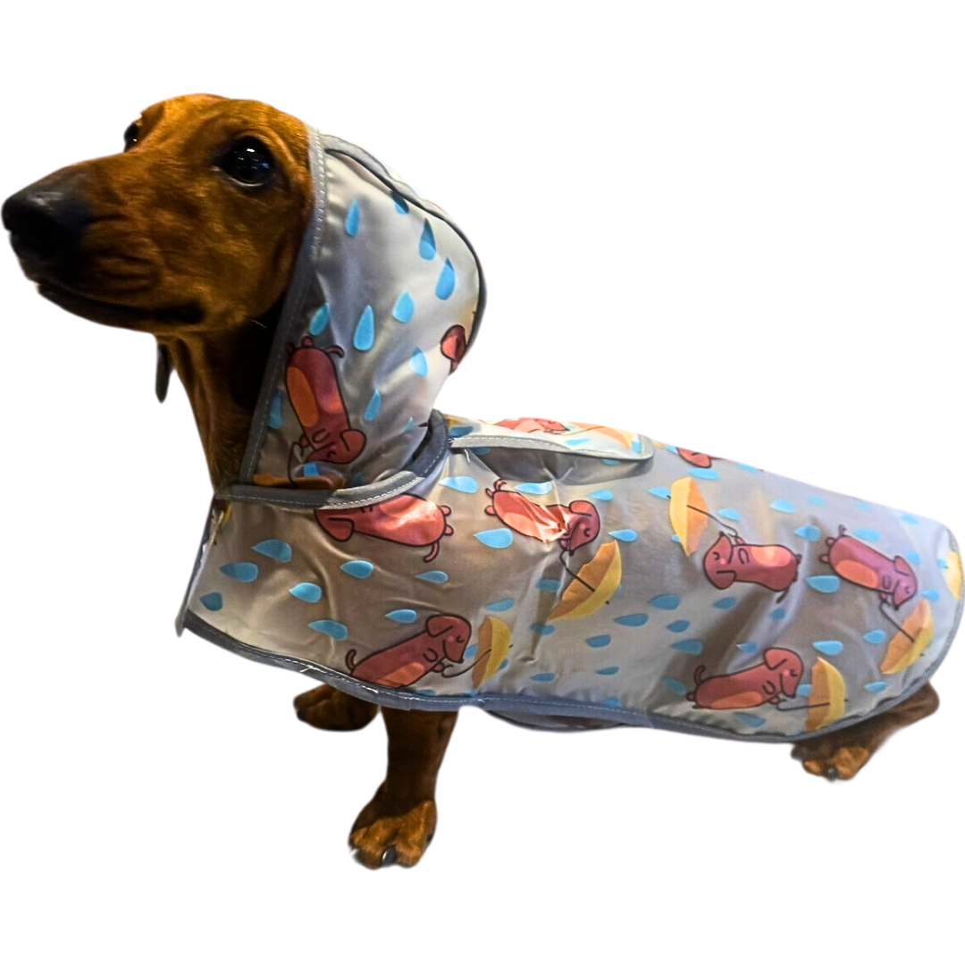 Soggy Sausage Dachshund Waterproof Rain Mac/Coat With Hood