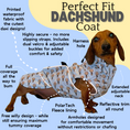 Load image into Gallery viewer, Blue Dachshund Coat 'Up Up and Away' Waterproof With PolarTec Fleece
