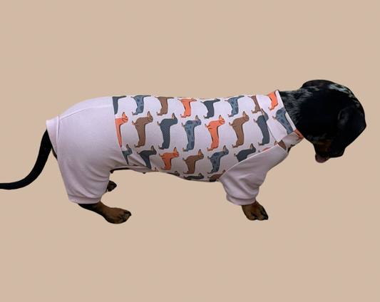 Beige Sophisticated Sausage Four Legged Cooling Allergy Protection Suit