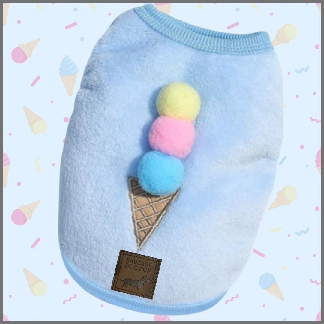 Blue Ice Cream Sundae - Sausage Dog Box Dachshund PJ's/Jumper