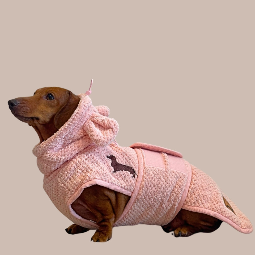 Cotton Candy DoxieRobe - Bamboo Dachshund Drying Robe