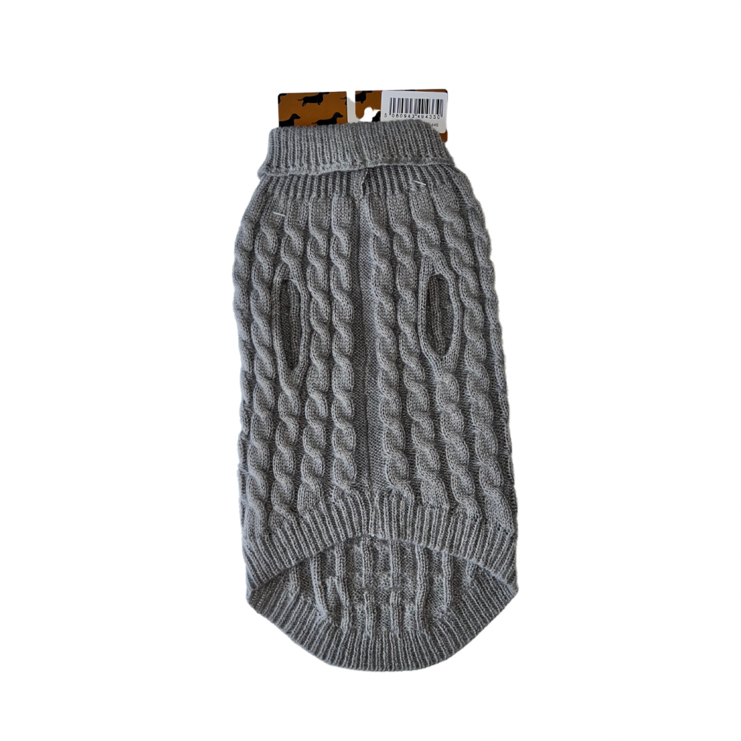 Cloud Blue Luxury Cable Knit Dachshund Jumper