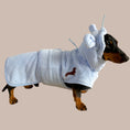 Load image into Gallery viewer, Frosted Blue DoxieRobe - Bamboo Dachshund Bath Robe

