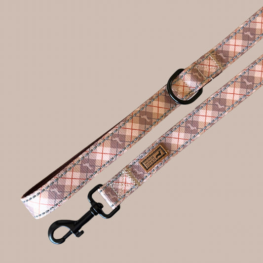 Chestnut Plaid Dog Lead