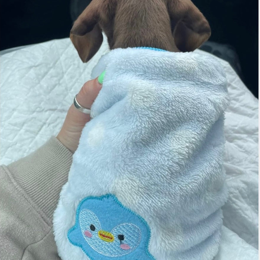 Blue ‘Chrip Birdy’ Sausage Dog Box Puppy Pj Jumper