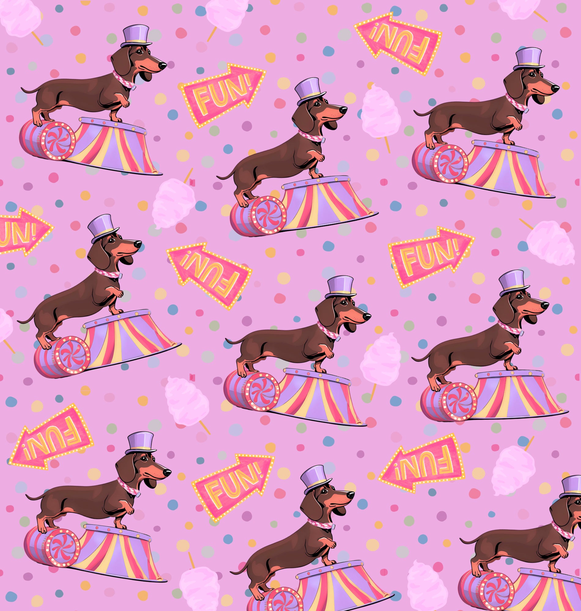 Fun Floss Purple Circus Dachshund Fleece Jumper / Sweater | Sausage Dog Box