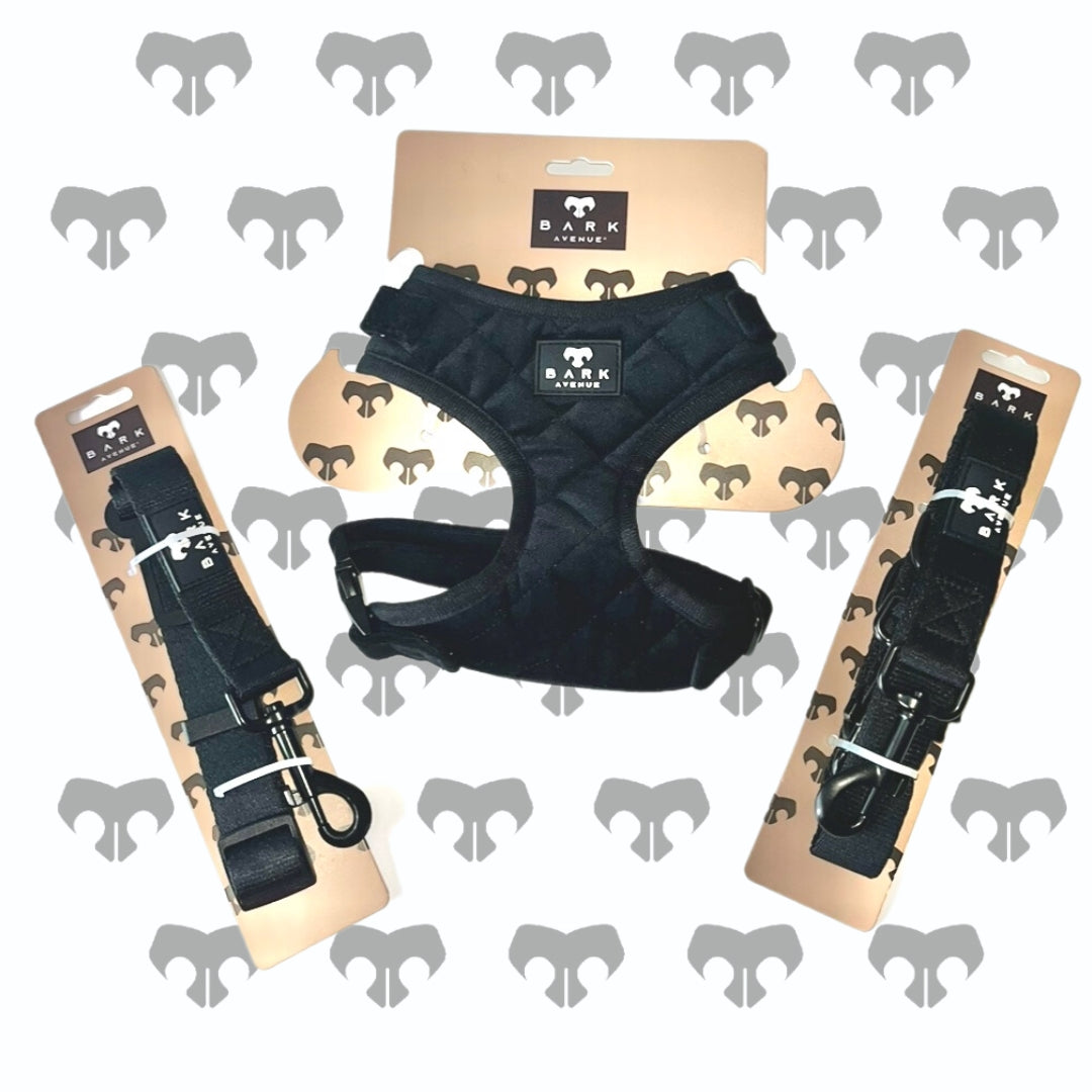 BARK AVENUE Luxury Adjustable Harness - Black Velvet
