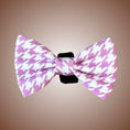 Load image into Gallery viewer, Pretty Pink Houndstooth Sausage Dog Bow Tie
