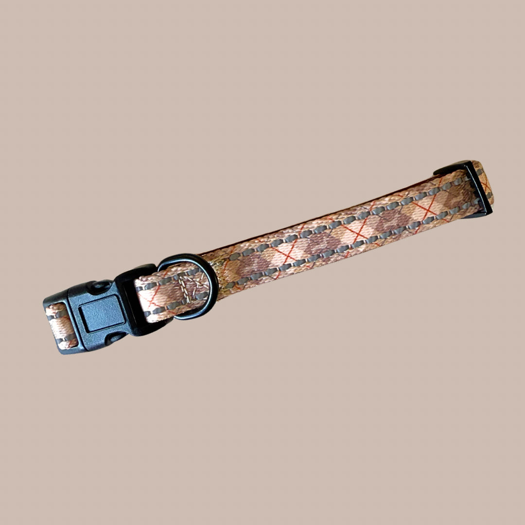 Chestnut Plaid Argyle Dachshund Collar