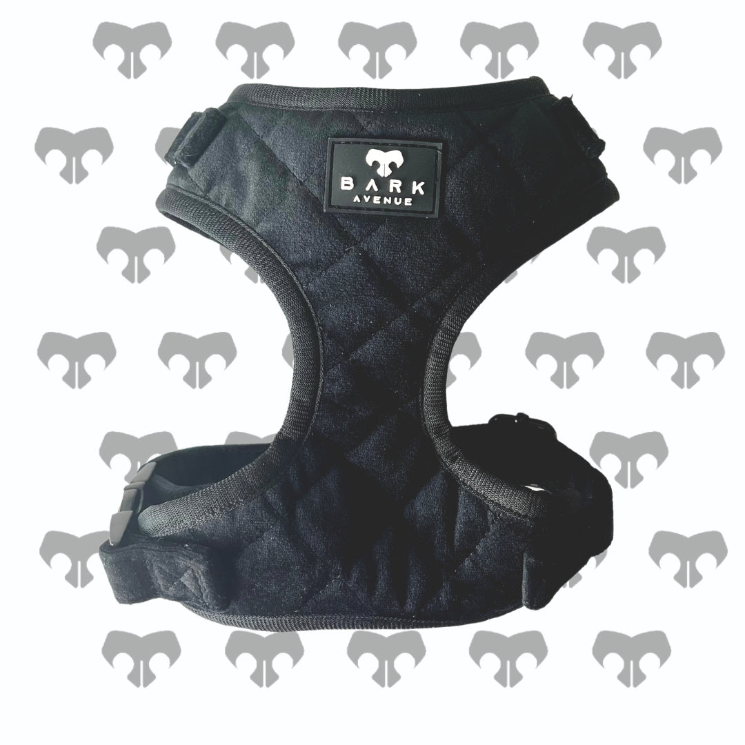 BARK AVENUE Luxury Adjustable Harness - Black Velvet