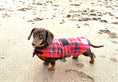 Load image into Gallery viewer, Sausage Dog Box Designer Fleece Waterproof 'Tartan' Dachshund Coat
