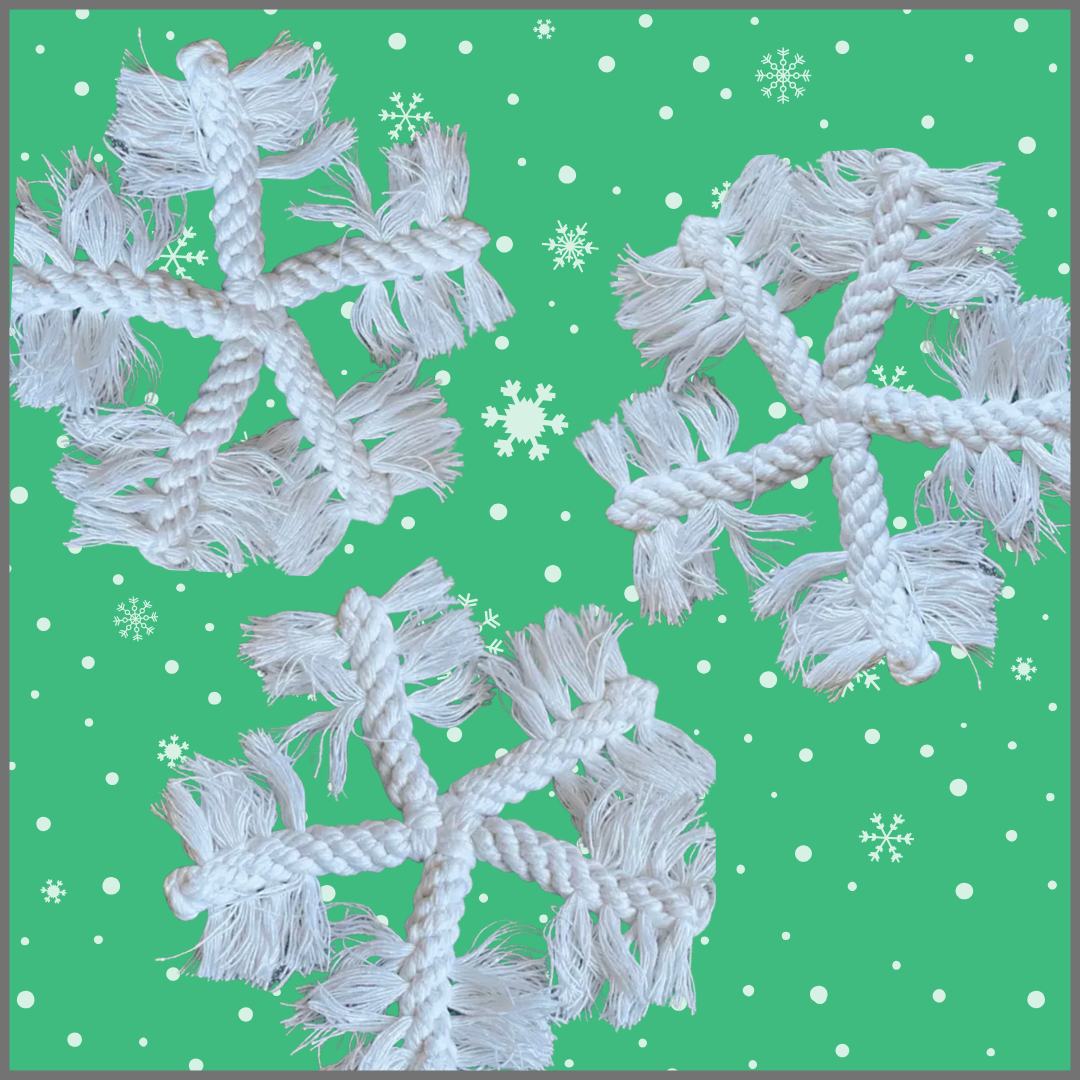 Sausage Dog Box Christmas ‘Snow Flurry’ Rope Toy